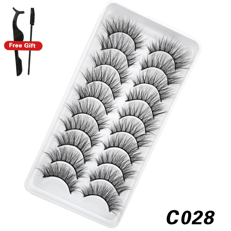 6 / 10 pairs Natural Short Eyelashes 3D Mink Lashes ExtensionsThick, Lightweight, Comfortable, Natural Look And Shape