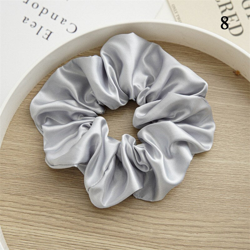 Multicolored Satin oversized scrunchies- stretch elastic