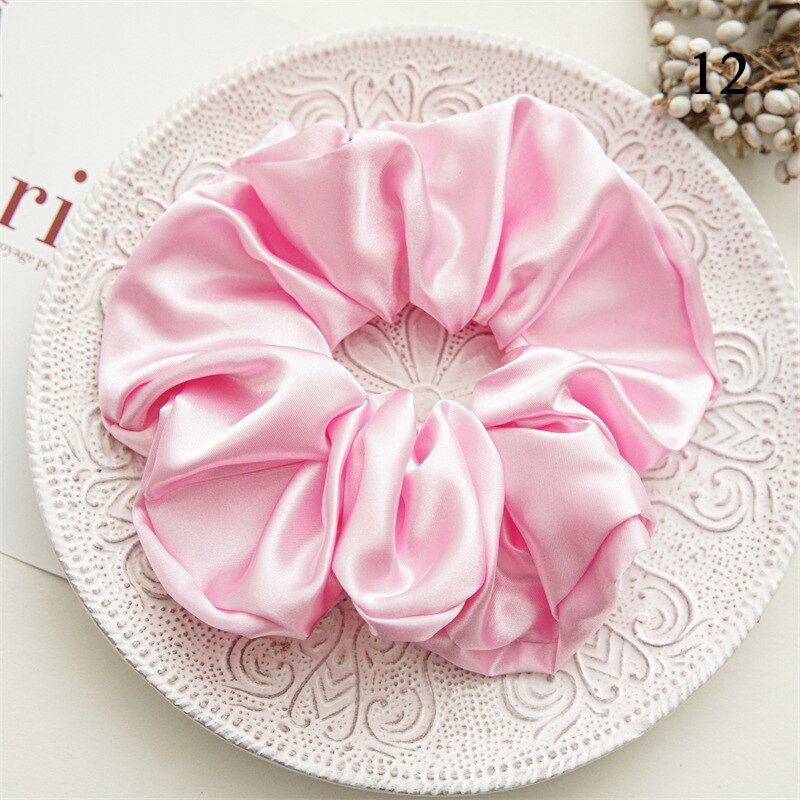 Multicolored Satin oversized scrunchies- stretch elastic