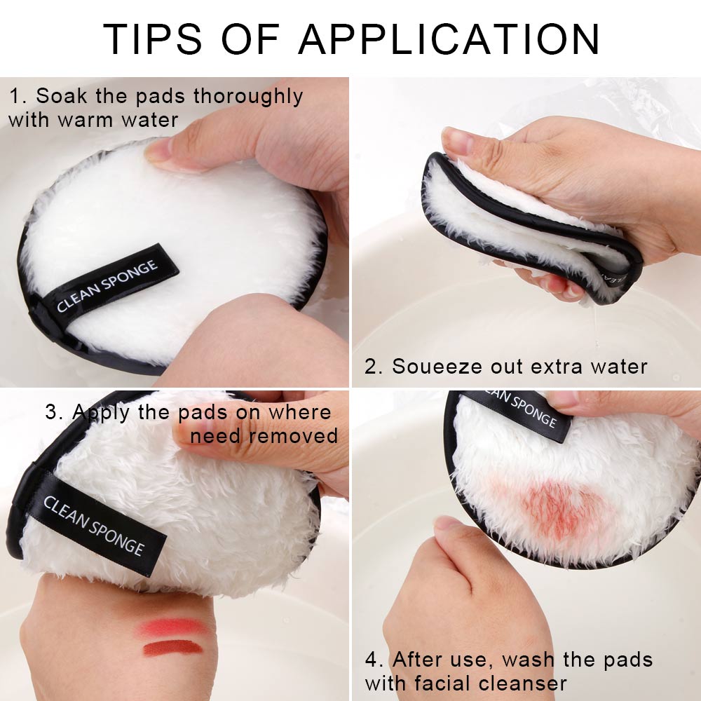3Pcs Reusable Makeup Remover Pads Cotton Cosmetic remover cotton puff soft