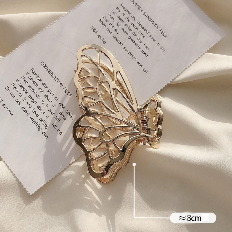 Fashion Gold Color Hollow Geometric Hair Clips Metal Hair Claw Cross Hairclip Headband Hairpin Hair Crab Women Hair Accessories