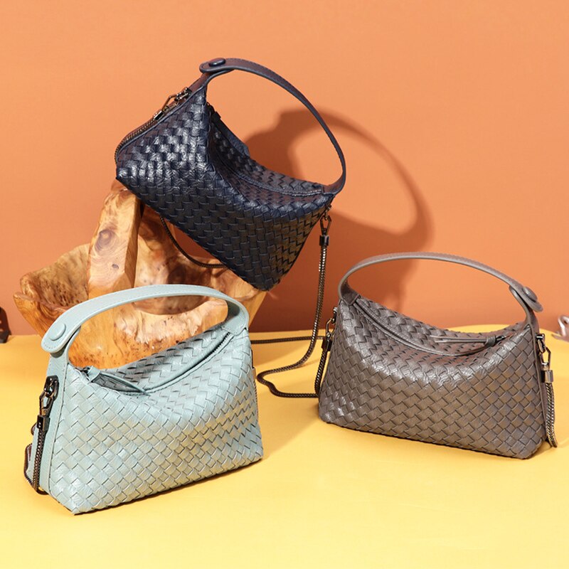 Women's Weave Totes Shoulder Bag Luxury Designer Fashion Crossbody Ladies High-Quality Purses Mobile Phone Bags 2023 NEW