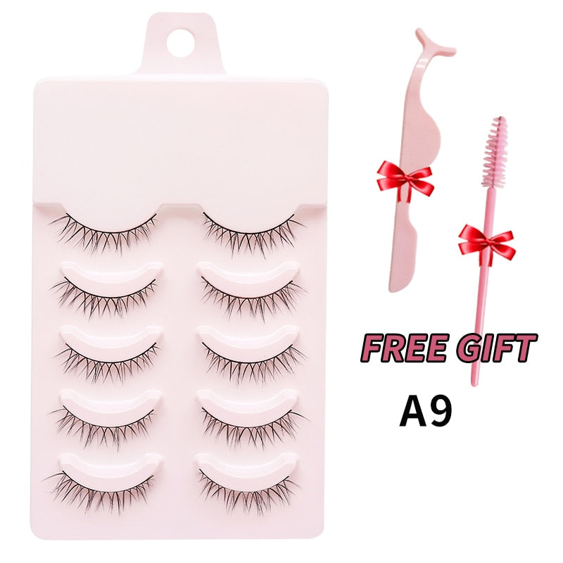 Natural 5 Pairs Professional Makeup Lashes Wispy False Eyelashes Korean Style Free shipping Cosplay Soft New Manga Beauty