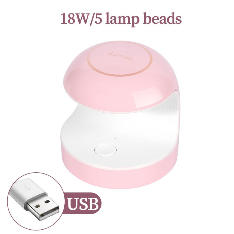 18 LED Drying Lamp Manicure UV Nail Dryer Curing Gel Nail Polish With USB and Smart Timer