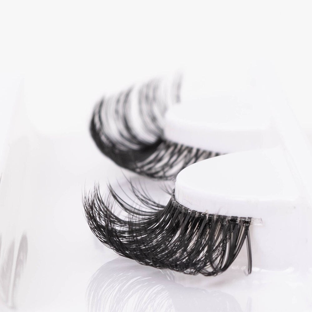 1/5Pairs Long Transparent band vegan eyelash curl Russian eyelashes clear