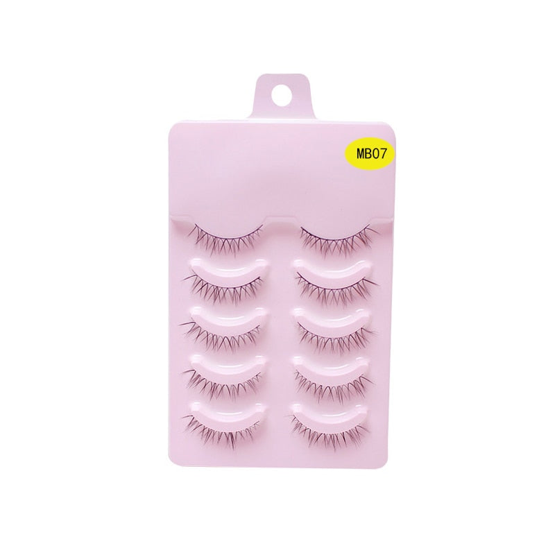 LEKOFO 5 Pairs 3D mink manga lashes faux cils korean natural fake eye lashes extension cosplay fluffy false eyelashes makeup New