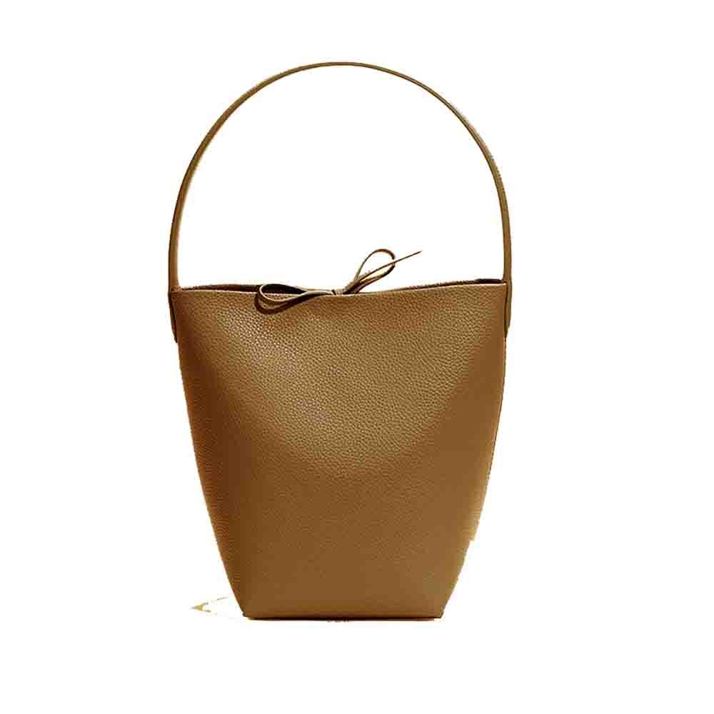 MS Fashion Bag Women Simple Cowhide Bucket Bag Oversize Lady Handbag Shoulder Luxury Togo Leather Bucket Bags Spring New 2023