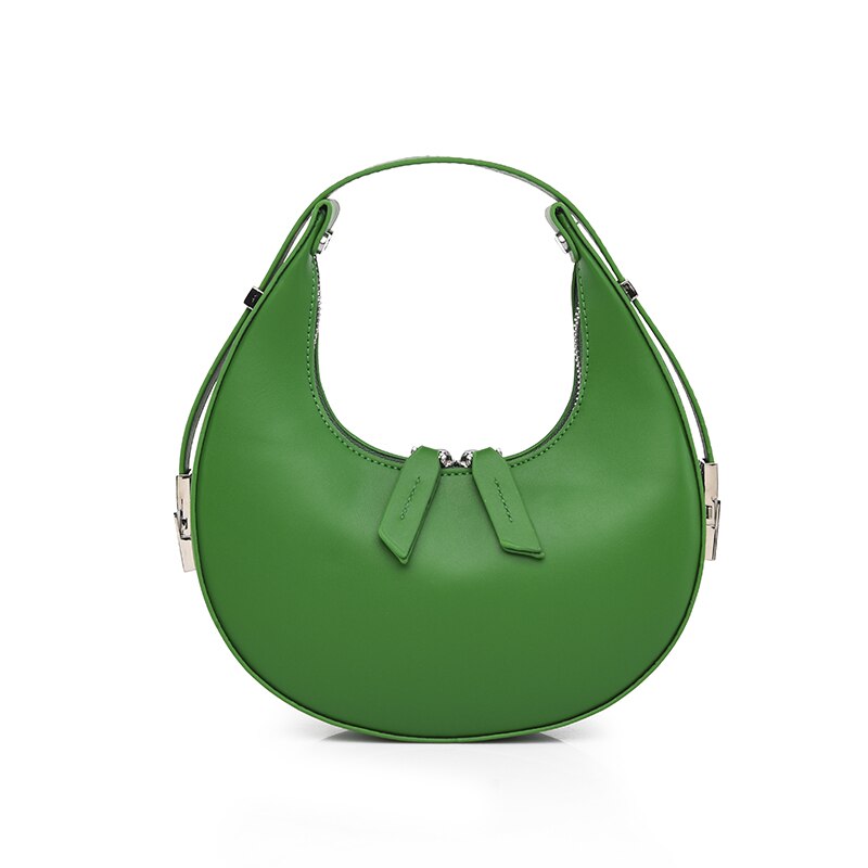 Fashionable Pu Leather Crescent Bag for Women Round Shoulder Bag 2023 Designer New Pure Bag