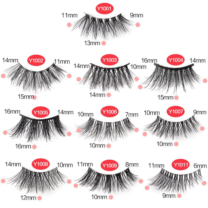 3/5/10 Pairs Half Eye Lashes 3D Cat Eye Mink Natural