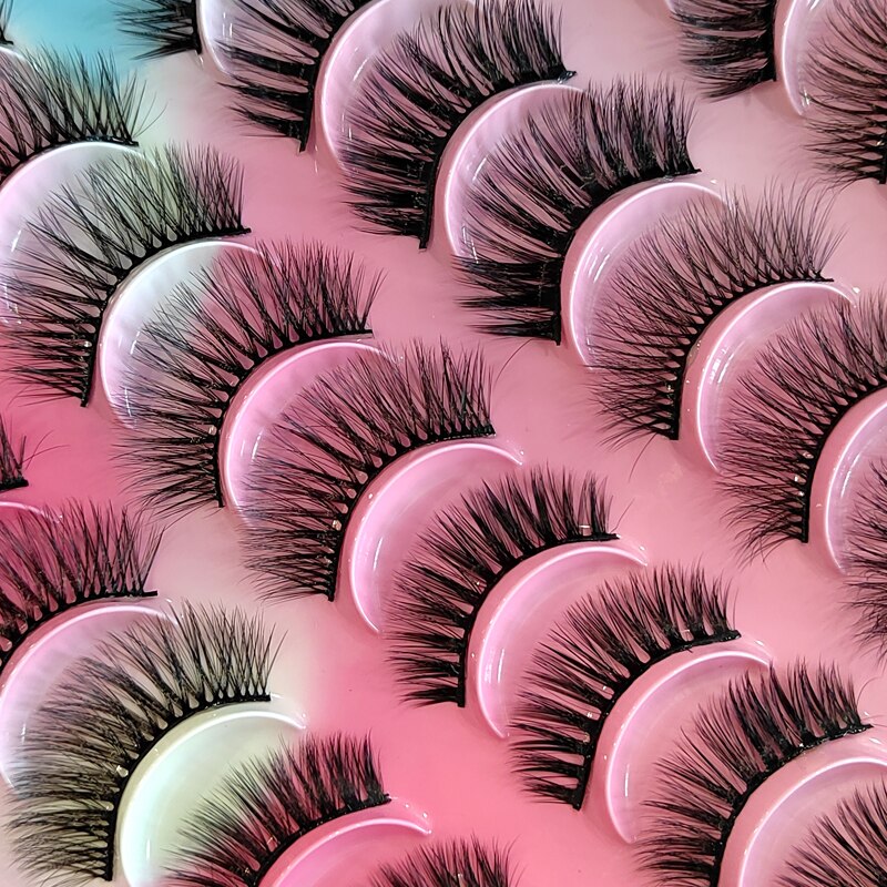 20Pairs 3D Mink Lashes Fluffy Soft Natural Reusable Eyelash Thick, Lightweight, Comfortable, Natural Look And Shape