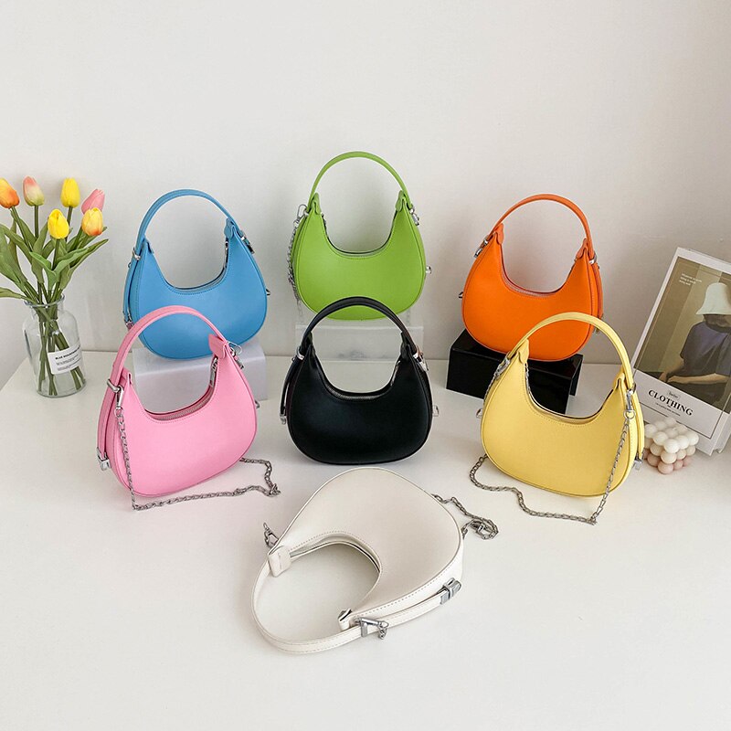 Woman Hobo Bag Luxury Design 2022 New Fashion Handbag Leather Armpit Bag Small Shoulder Bags Female Chain Crossbody Bags Purses