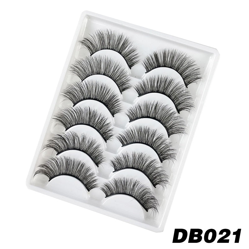 6 Pairs 3D Natural Mink Lashes for naturally enlarged lashes
