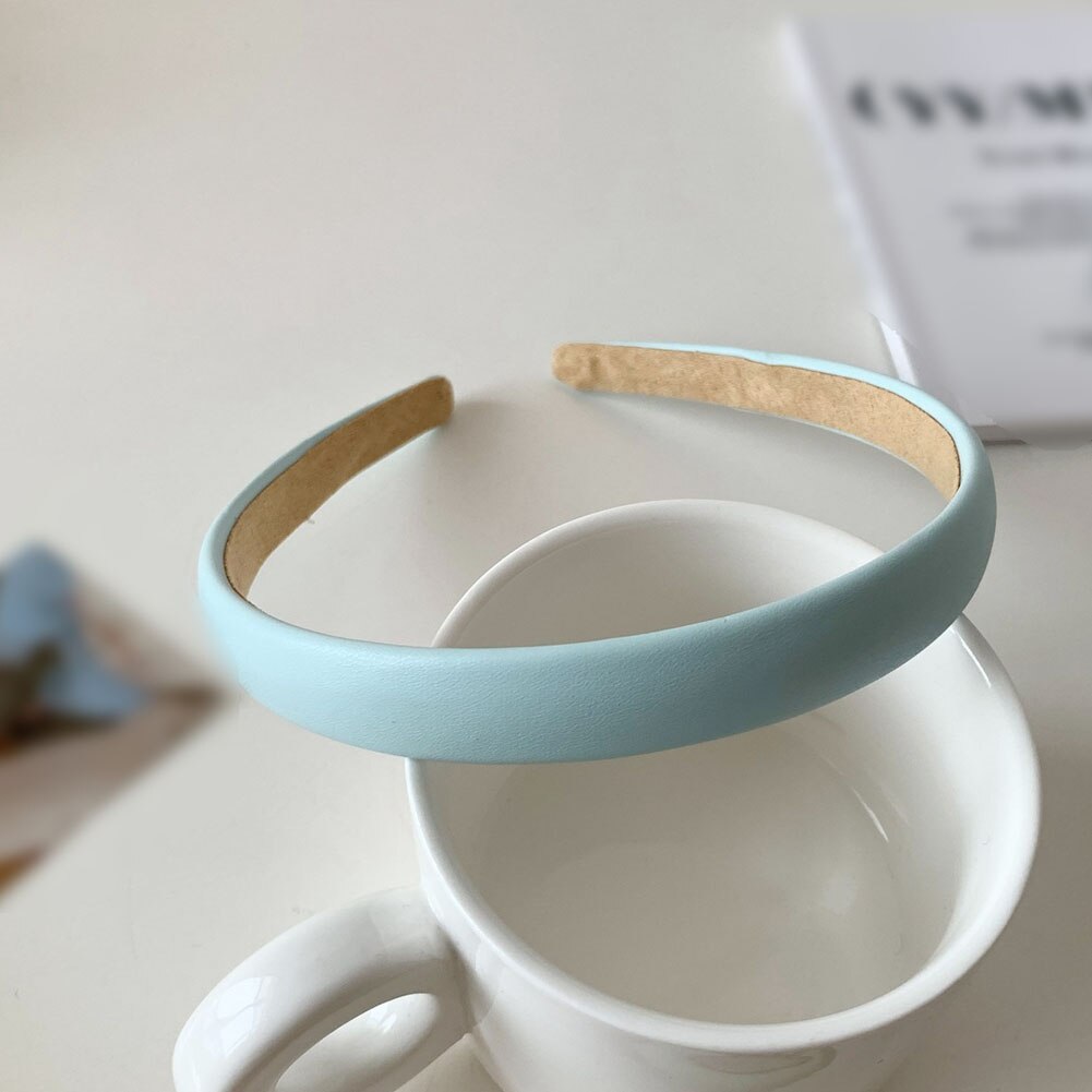 Women Headband PU Leather Retro Hairbands For Women Thin Girls Hair Band Female Hair Accessories Handmade Head Hoop