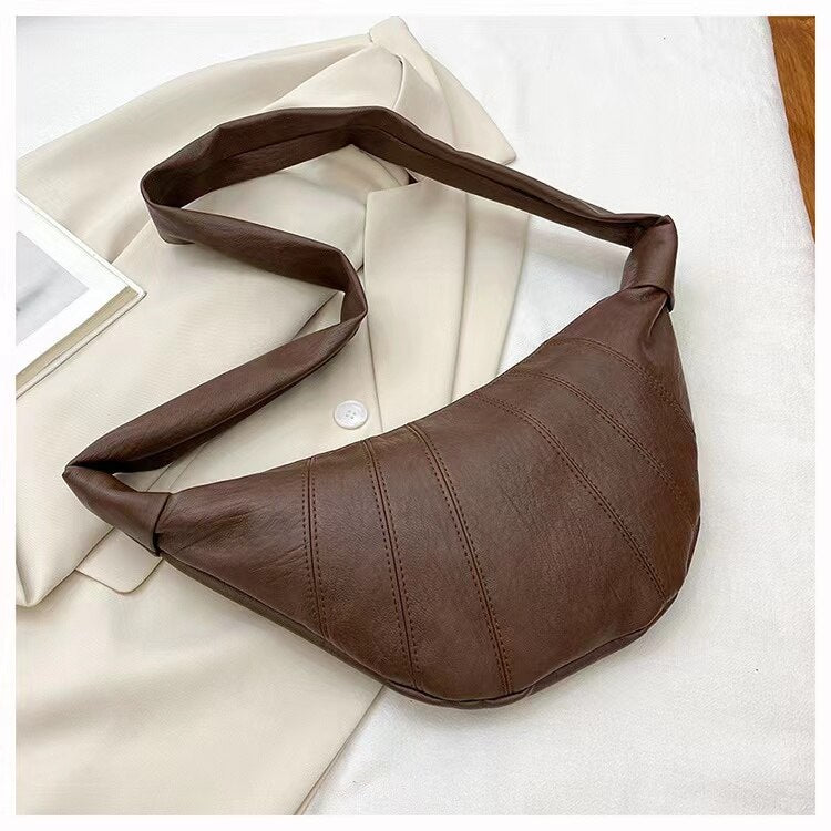 Fashion Black Dumpling Bag Bag Women's Crossbody Bag 2023 New Croissant Bag Vintage Premium Sense Waist Bag Casual Shoulder Bag
