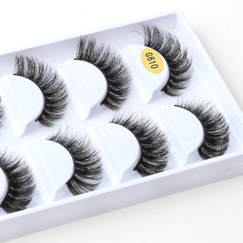 3/5/10 Pairs Half Eye Lashes 3D Cat Eye Mink Natural