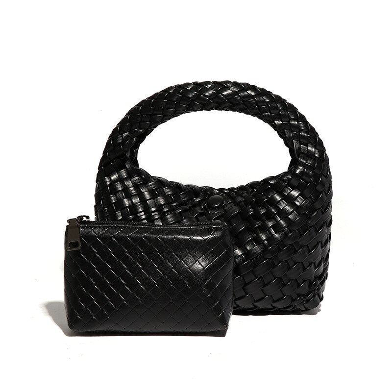 New leisure hand woven mother one shoulder bag, fashion women's handbag bag, luxury boutique leather