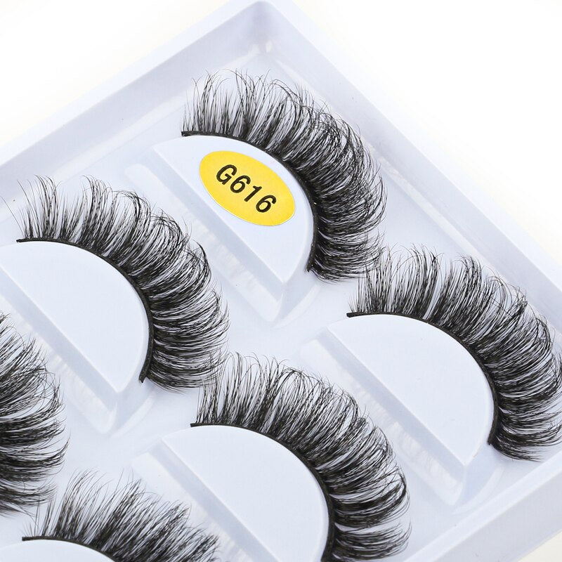 3/5/10 Pairs Half Eye Lashes 3D Cat Eye Mink Natural