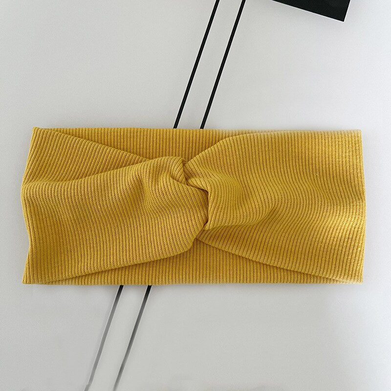 Solid Color Headband for Women Men Yoga Knitting Elastic Hair Bands Turban Makeup Hair Hoop Vintage Headwrap Accessories