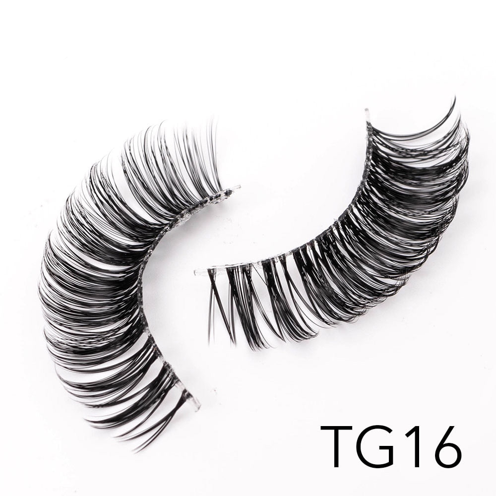1/5Pairs Long Transparent band vegan eyelash curl Russian eyelashes clear