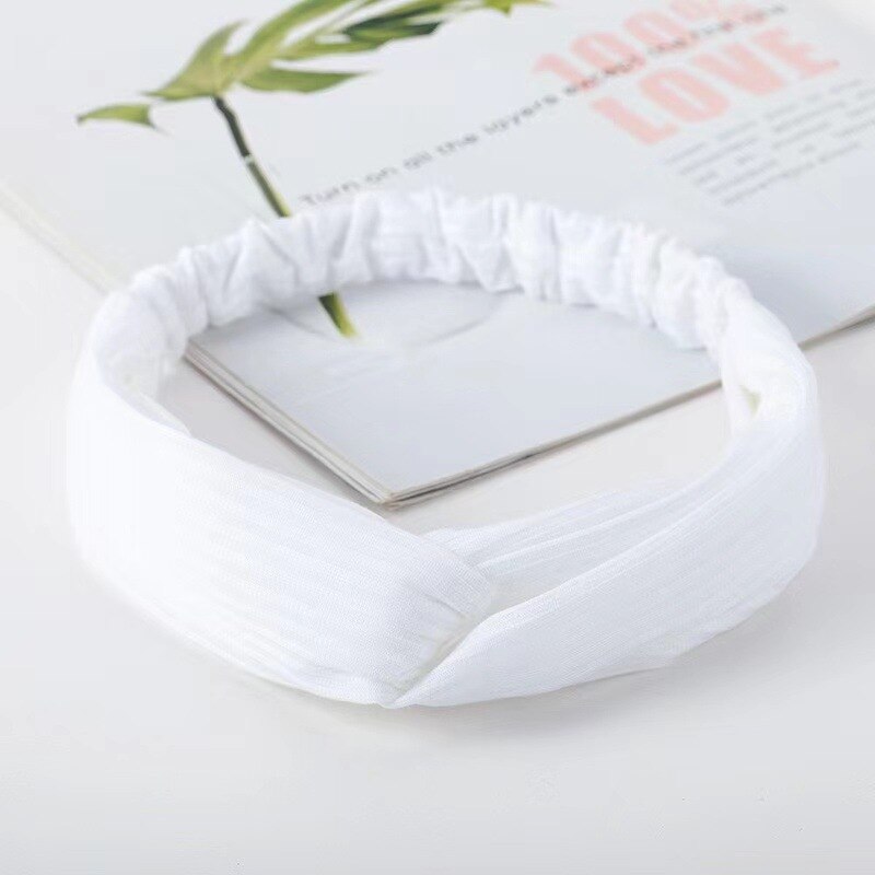 Solid Color Headband for Women Men Yoga Knitting Elastic Hair Bands Turban Makeup Hair Hoop Vintage Headwrap Accessories