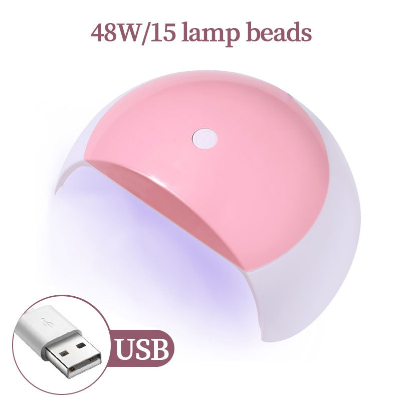18 LED Drying Lamp Manicure UV Nail Dryer Curing Gel Nail Polish With USB and Smart Timer
