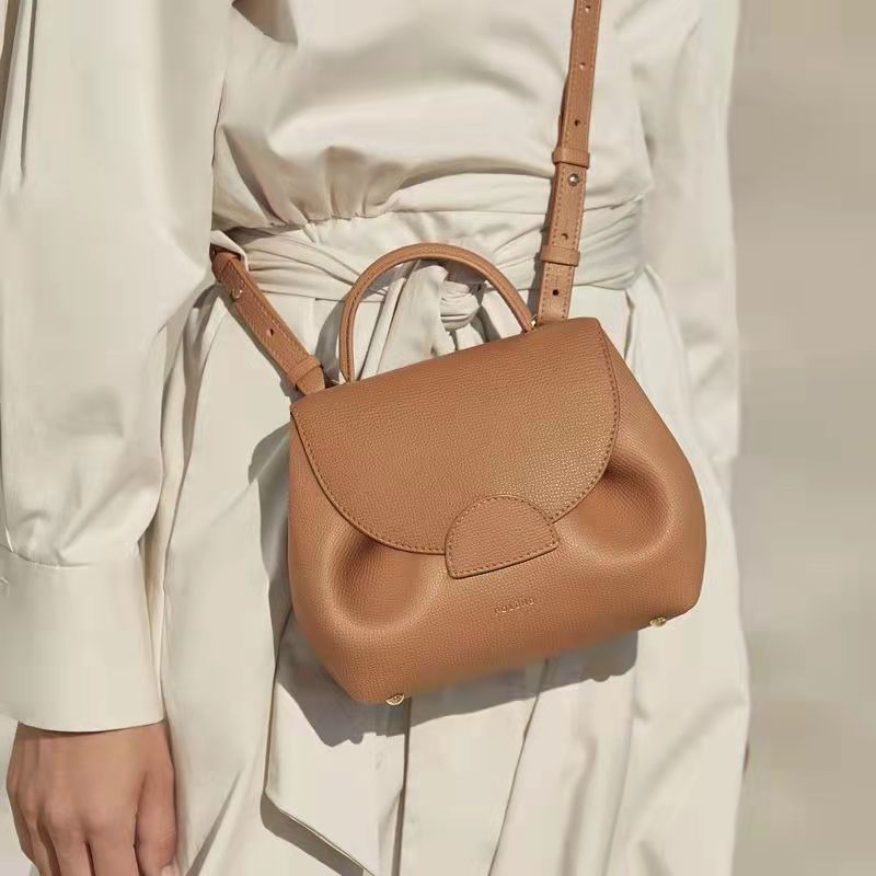 French Polene Niche Brand Trendy Light Luxury Sense of All-match Portable Messenger Bag High Quality Genuine Leather Female Bag