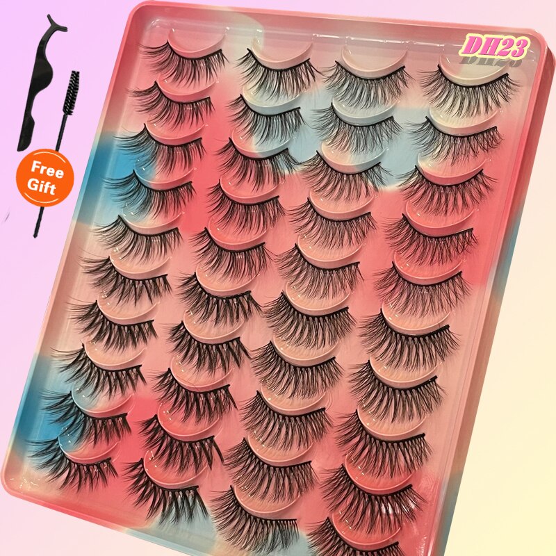 20Pairs 3D Mink Lashes Fluffy Soft Natural Reusable Eyelash Thick, Lightweight, Comfortable, Natural Look And Shape