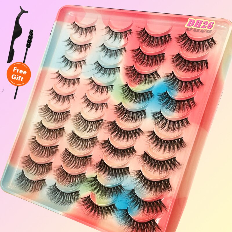 20Pairs 3D Mink Lashes Fluffy Soft Natural Reusable Eyelash Thick, Lightweight, Comfortable, Natural Look And Shape