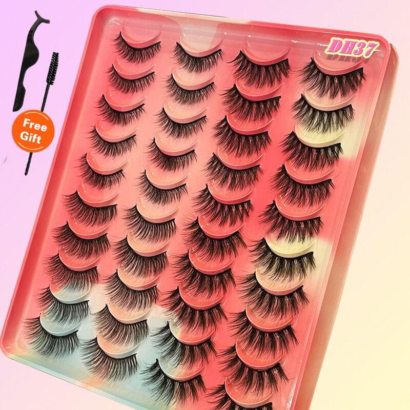 20Pairs 3D Mink Lashes Fluffy Soft Natural Reusable Eyelash Thick, Lightweight, Comfortable, Natural Look And Shape