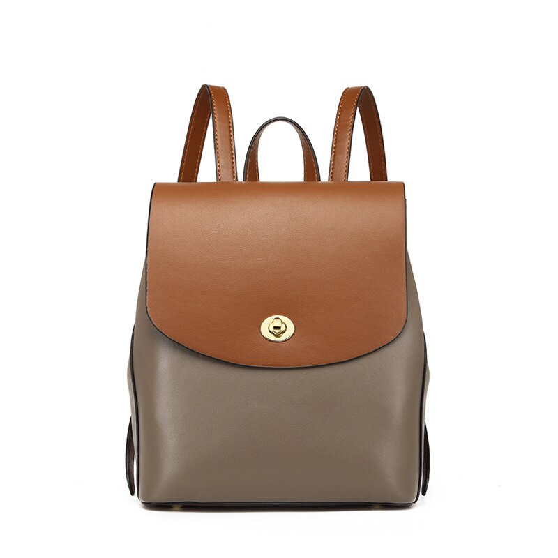 Bag Large Capacity Women's Schoolbag Genuine Leather