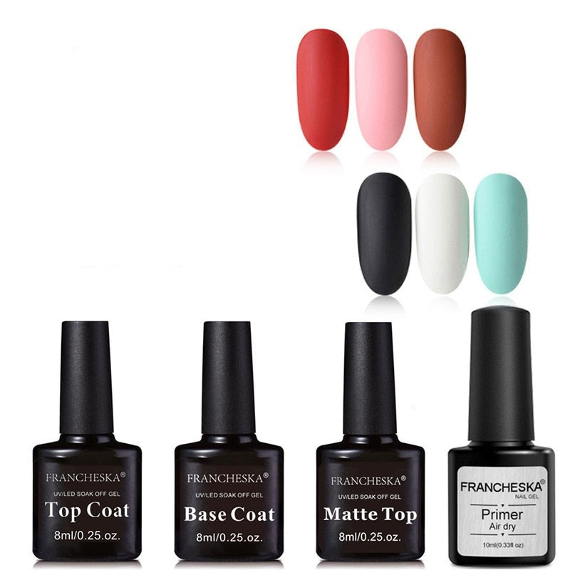 New Nail Polish Base Foundation And No Wipe Top Coat Transparent Primer Soak Off Primer Seal Layer Frosted Seal Layer Set TSLM2.