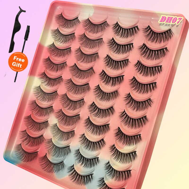20Pairs 3D Mink Lashes Fluffy Soft Natural Reusable Eyelash Thick, Lightweight, Comfortable, Natural Look And Shape