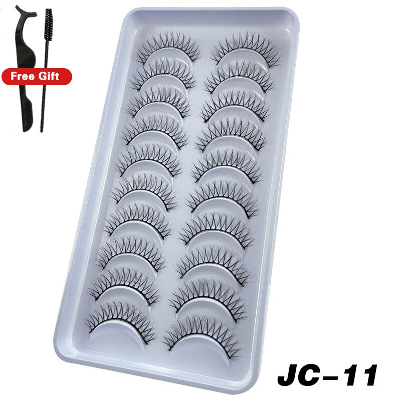 Russian Strip Lashes 6/10 Pairs Fluffy Mink Lashes 3D False Eyelashes Russian Eyelash DD Curl Fake Eye Lash Makeup