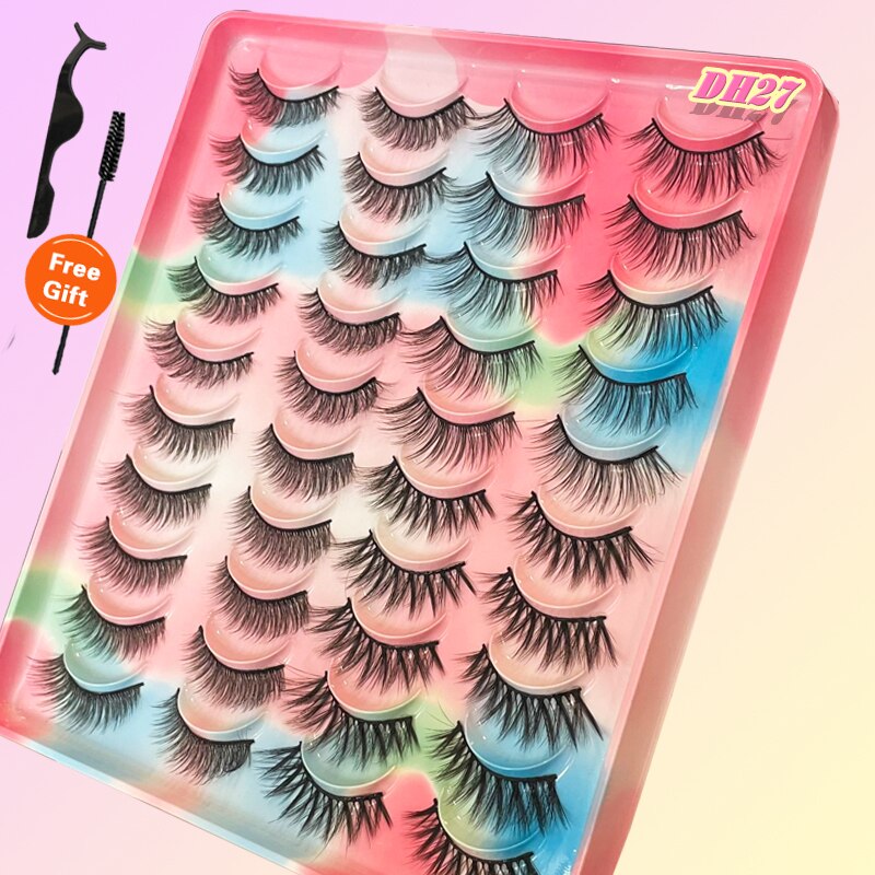 20Pairs 3D Mink Lashes Fluffy Soft Natural Reusable Eyelash Thick, Lightweight, Comfortable, Natural Look And Shape