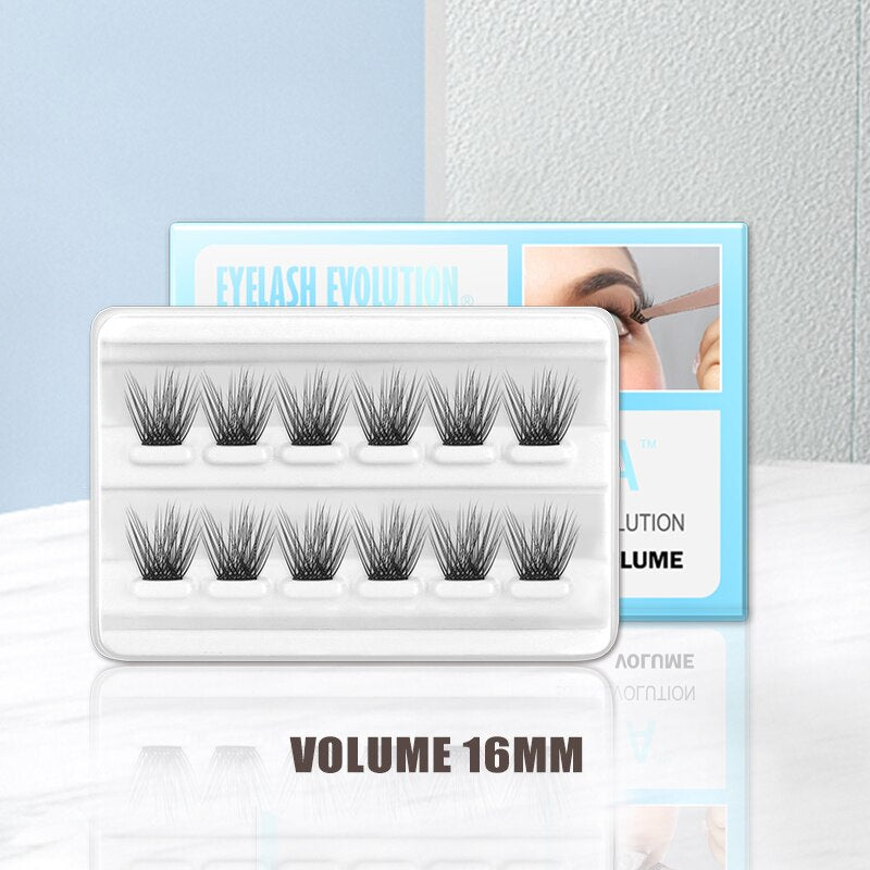 FinyDreamy DIY Cluster Eyelash Extension Kit Volume Individual Lashes Glue for Eyelashes Coating Tweezer