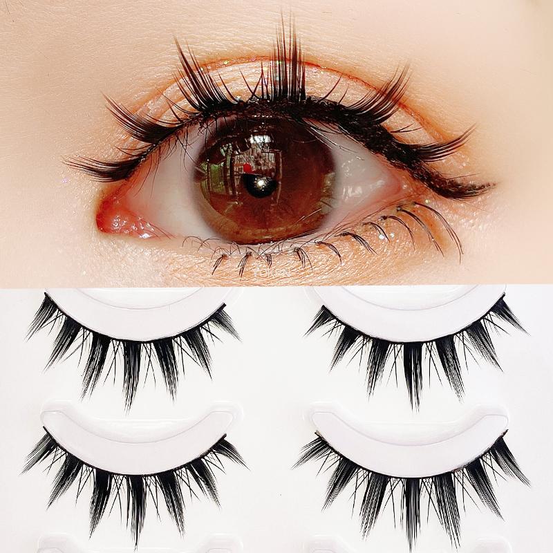 New 5 Pairs Eyelash Handmade Acrylic Cross Eyelash Female Japanese 3D Natural Lashes
