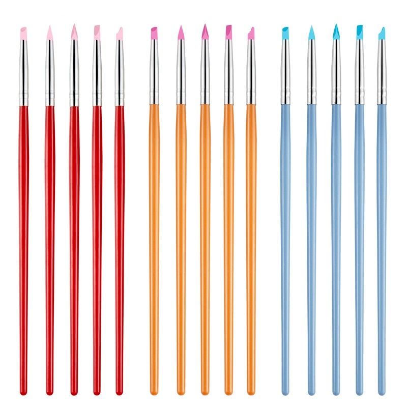 5Pcs of Silicone Manicure Tools Brush Soft Pen brushes for Nail Art