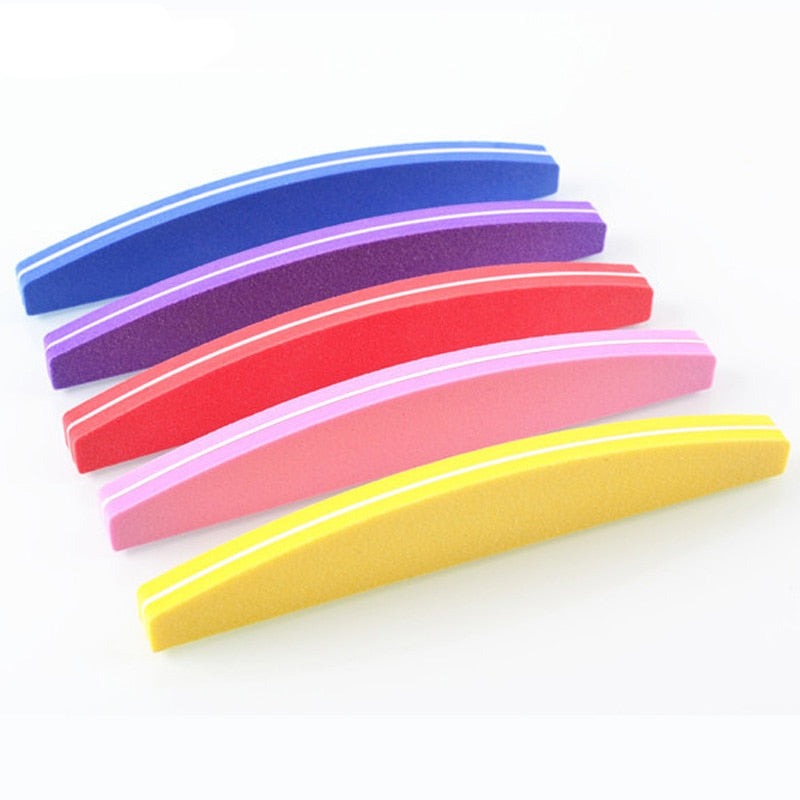 5pcs of Manicure Care Tools Nail File Buffer Sponge