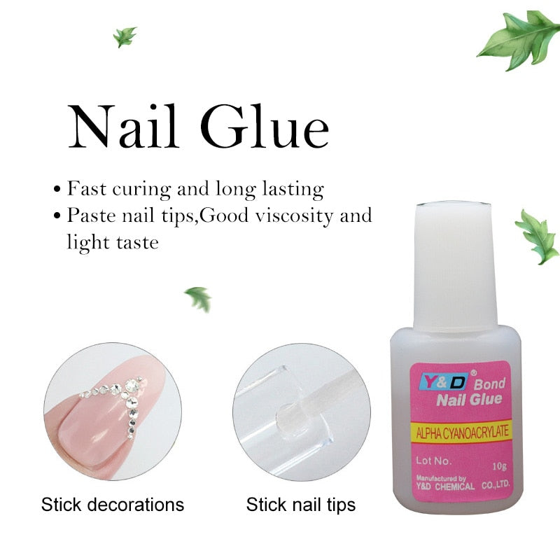 10 g Nail Glue for acrylic nails | Professional | Self Adhesive Fast Drying Press on nails