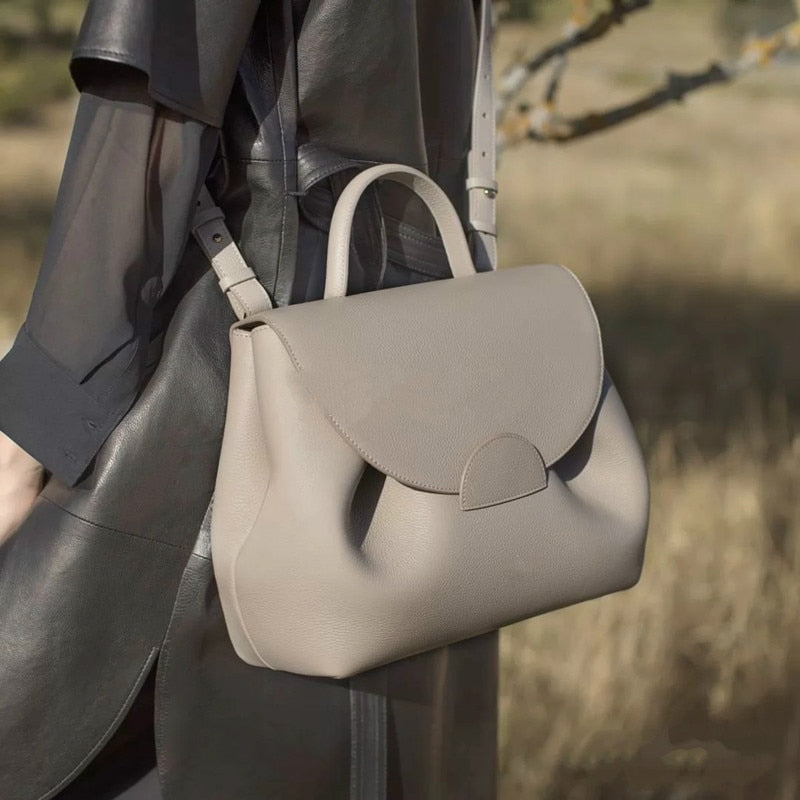 Luxury Genuine Leather Bag for Women Designer Brand Handbags Soft First Layer Cowhide Shoulder Crossbody Bags Lady Tote Purses