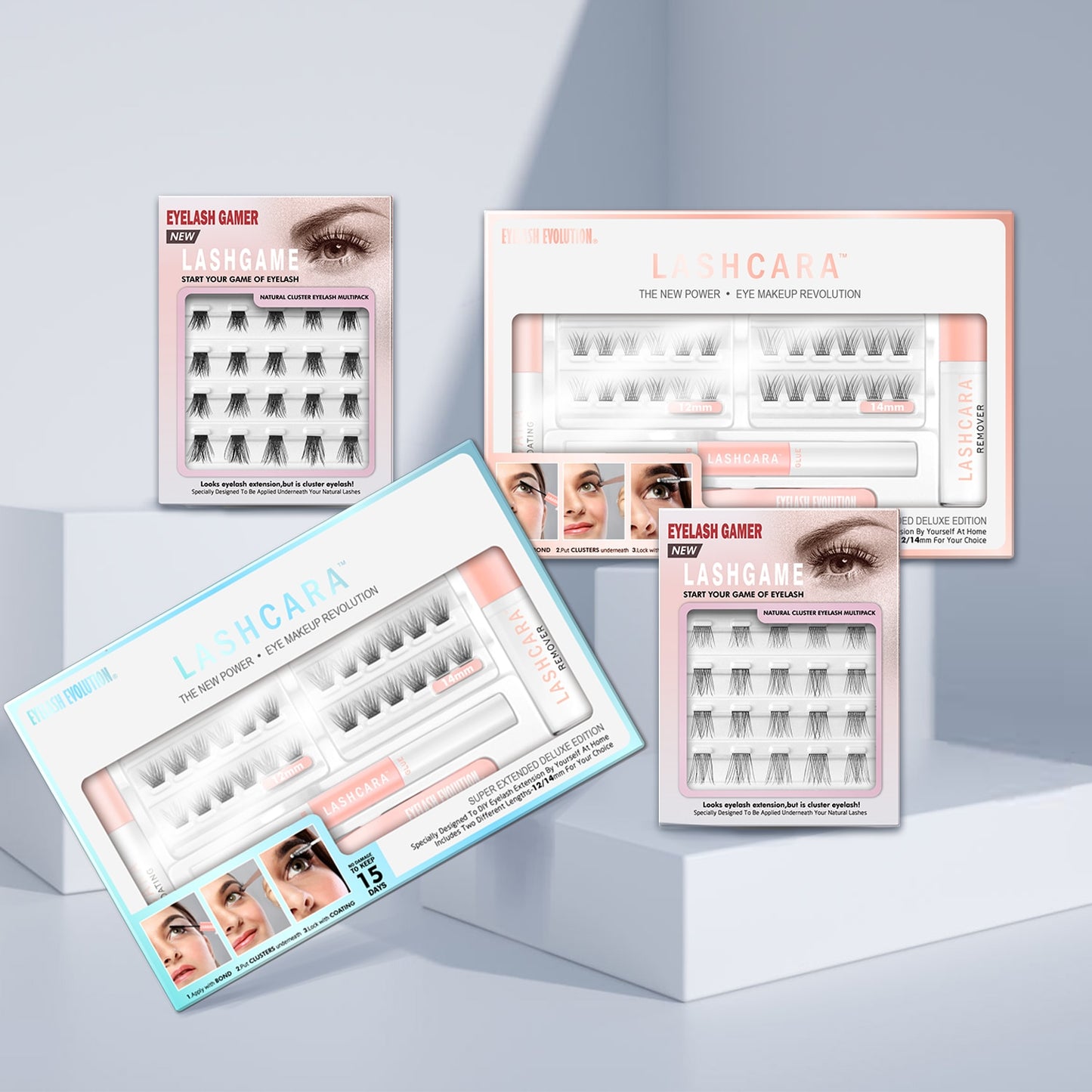 Natural 3D Barbie Volume Cluster Lashes Makeup Lashes Mix 3D Effect Individual Lash