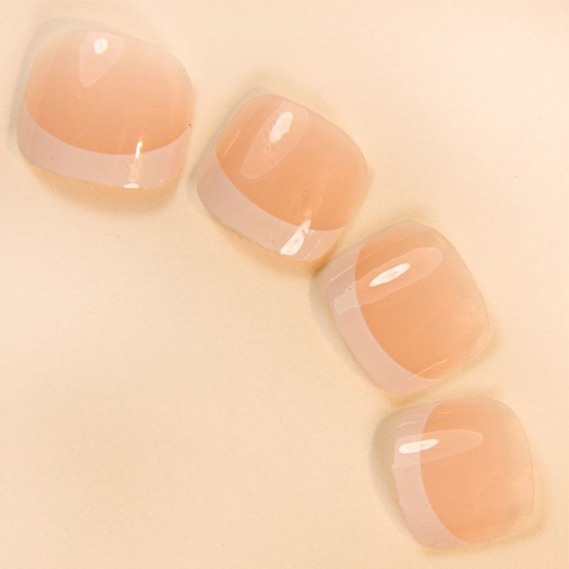 Classical French Nails 24PCS paste to nail with nail glue fixes instantly french nails in just 10 mins