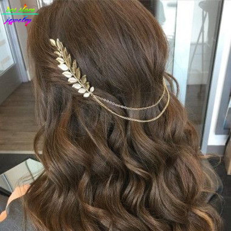 Summer Style Bohemia Leaves Head Crown Chain And Leaves Hair Comb Wedding Hair Accessories