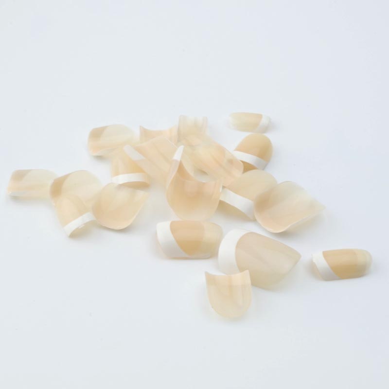 Classical French Nails 24PCS paste to nail with nail glue fixes instantly french nails in just 10 mins