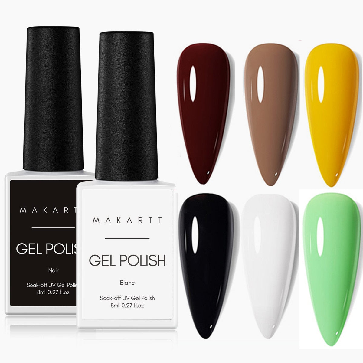 Black White Nail Gel Polish Kit Holographic Gel Polish Set Soak Off UV LED Gel Varnish Manicure Nail Art.
