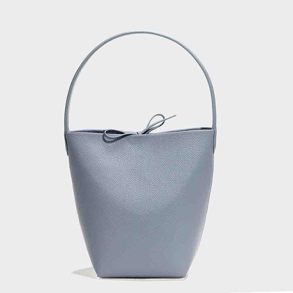 MS Fashion Bag Women Simple Cowhide Bucket Bag Oversize Lady Handbag Shoulder Luxury Togo Leather Bucket Bags Spring New 2023