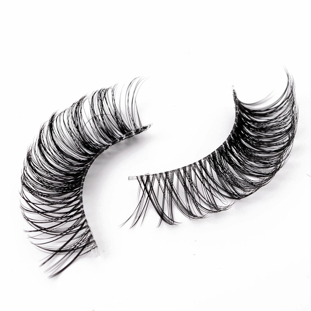 1/5Pairs Long Transparent band vegan eyelash curl Russian eyelashes clear