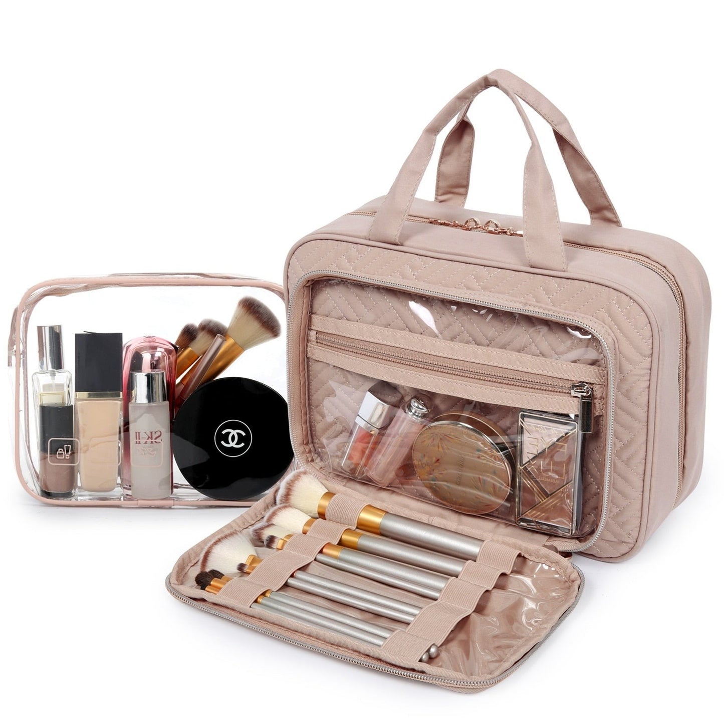 BAGSMART waterproof Travel Makeup Organizer Toiletry Bags Cosmetics|Jewellery|Makeup organiser for travel
