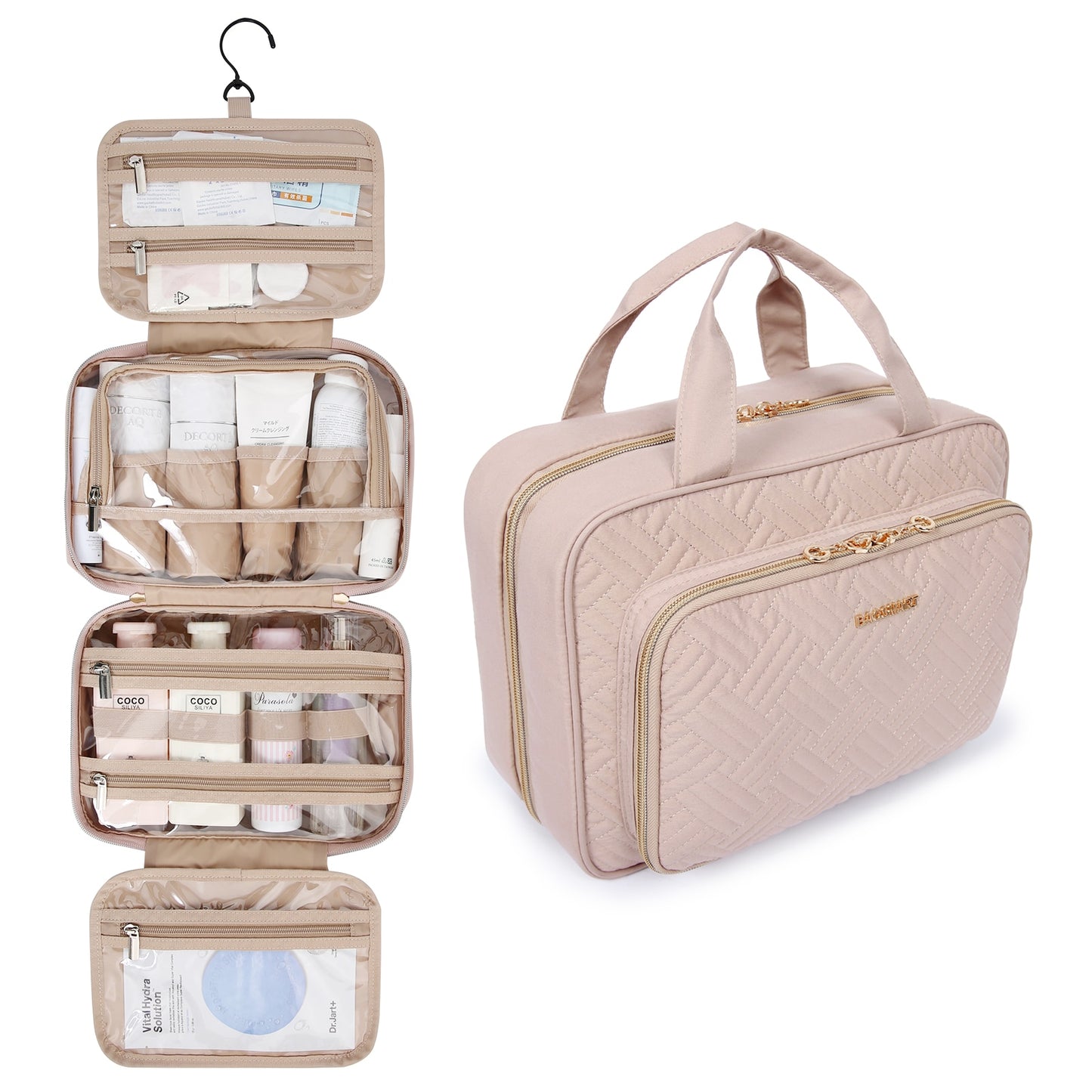 BAGSMART waterproof Travel Makeup Organizer Toiletry Bags Cosmetics|Jewellery|Makeup organiser for travel
