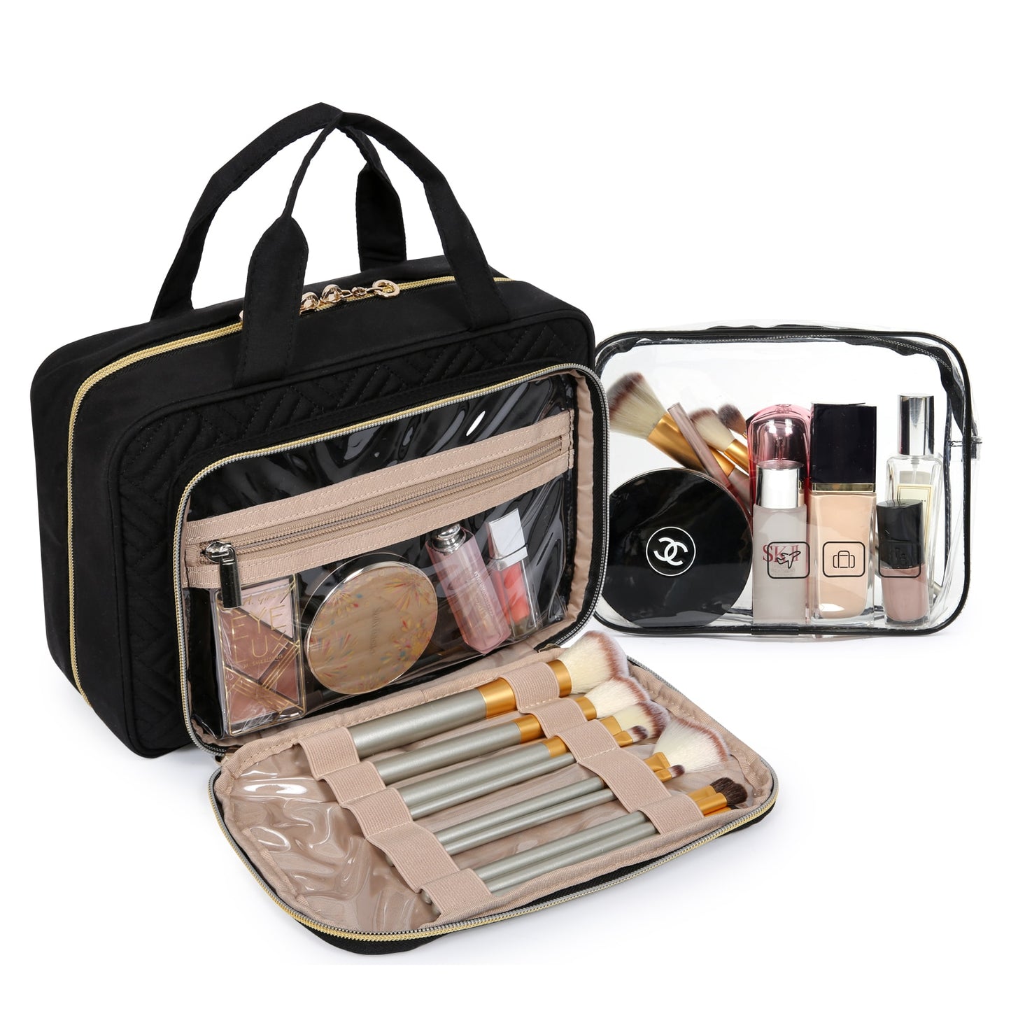 BAGSMART waterproof Travel Makeup Organizer Toiletry Bags Cosmetics|Jewellery|Makeup organiser for travel